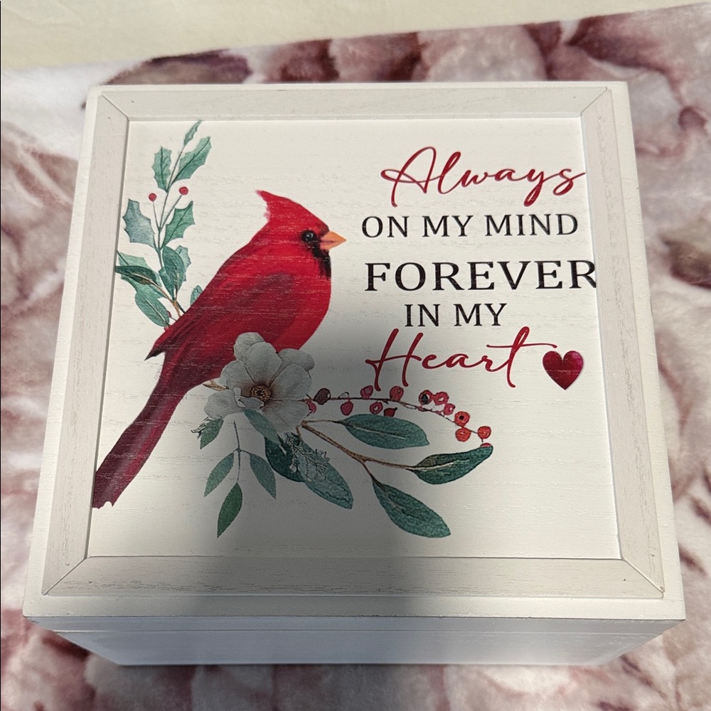 Decorative Box with Cardinal Design